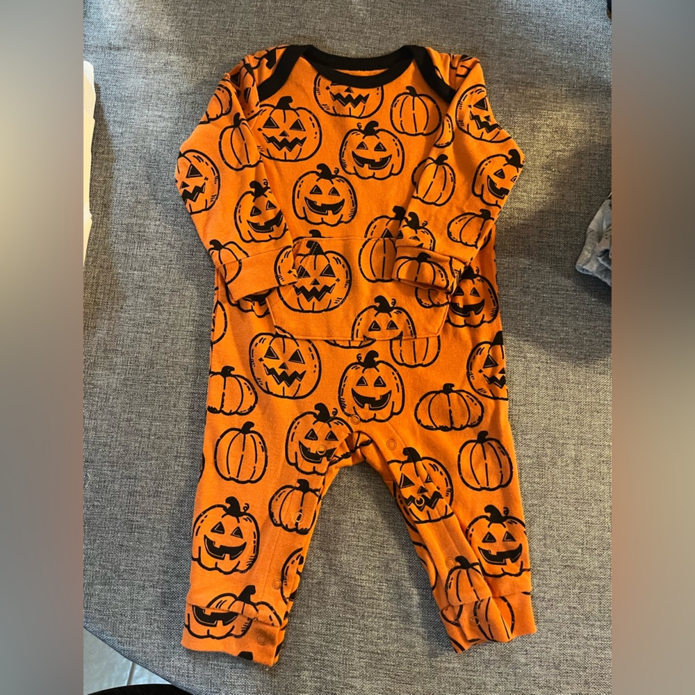 Wonder Nation Orange Pumpkin Baby Bodysuit 6-9mth